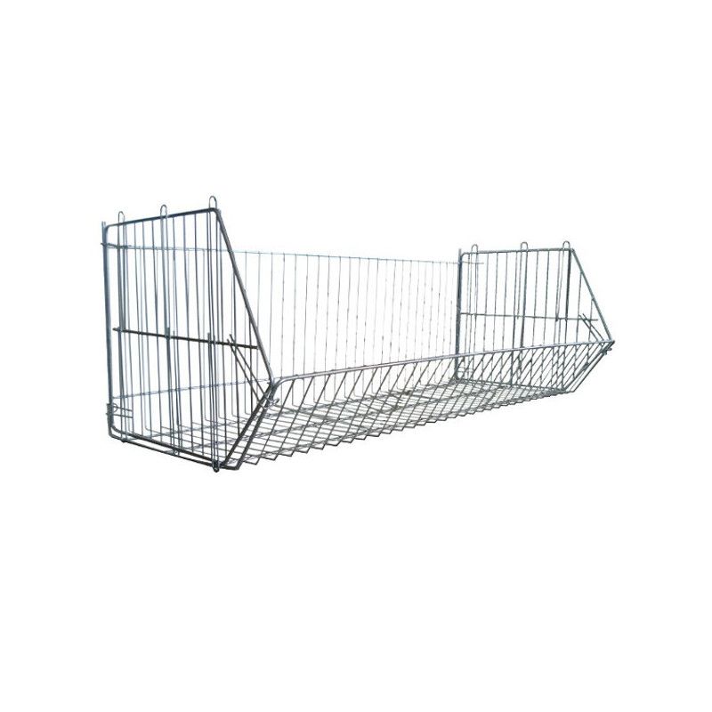 Panier filaire 130 litres métallique peint de couleur Alu (980x450x350mm)