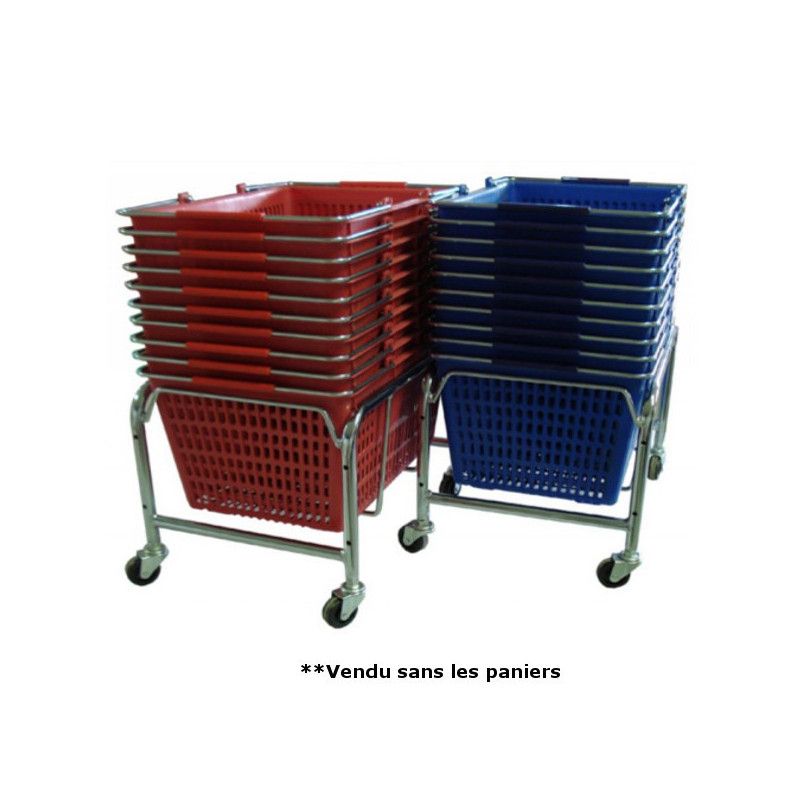 Support à roulette pour paniers, Vente Equipement pour le magasin - Equipement et Rayonnage pour