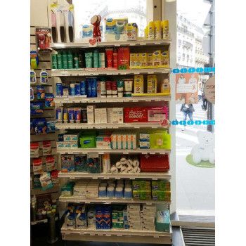 Gondole murale blanche pour PHARMACIE