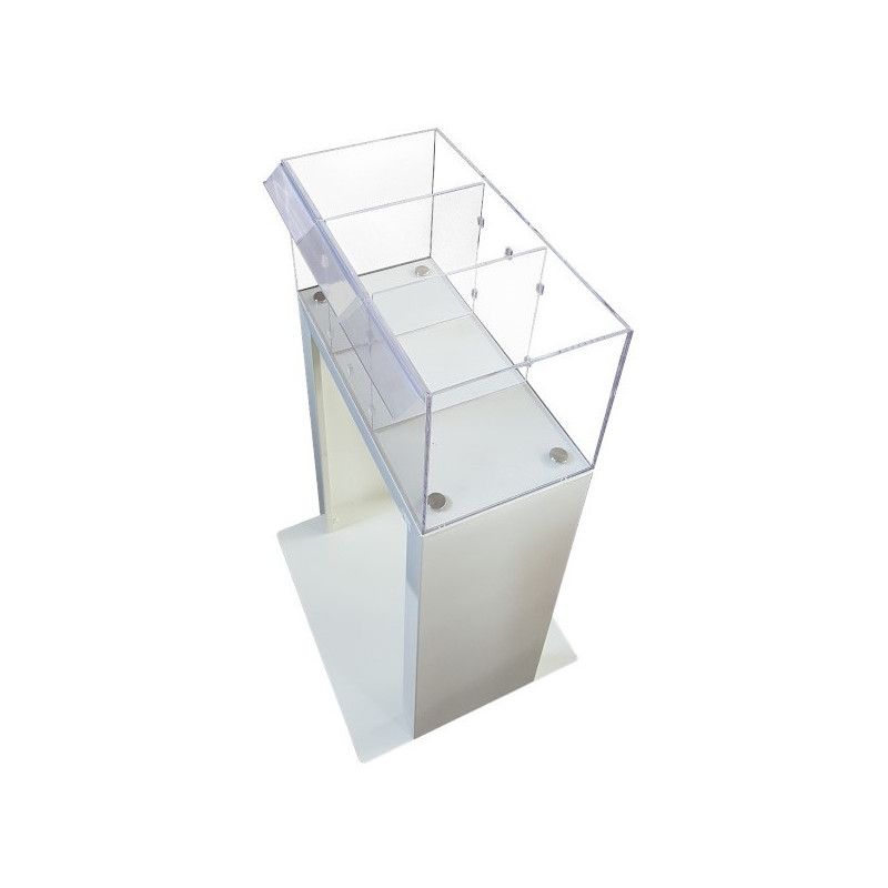 Bac plexiglass transparent sans les affiches de promo