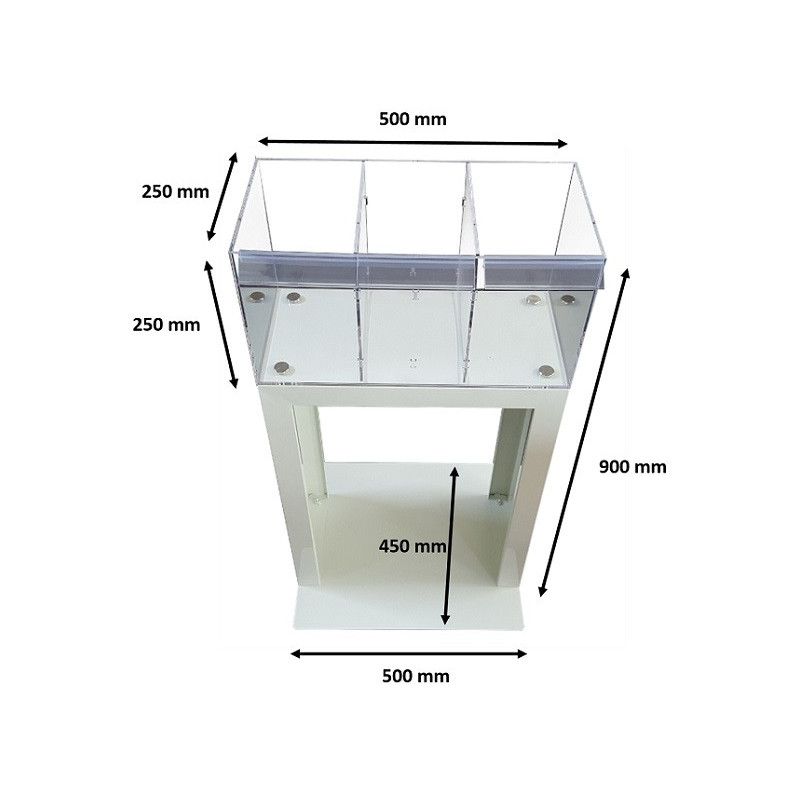 Dimensions presentoir plexiglass