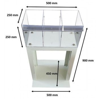 Dimensions presentoir plexiglass