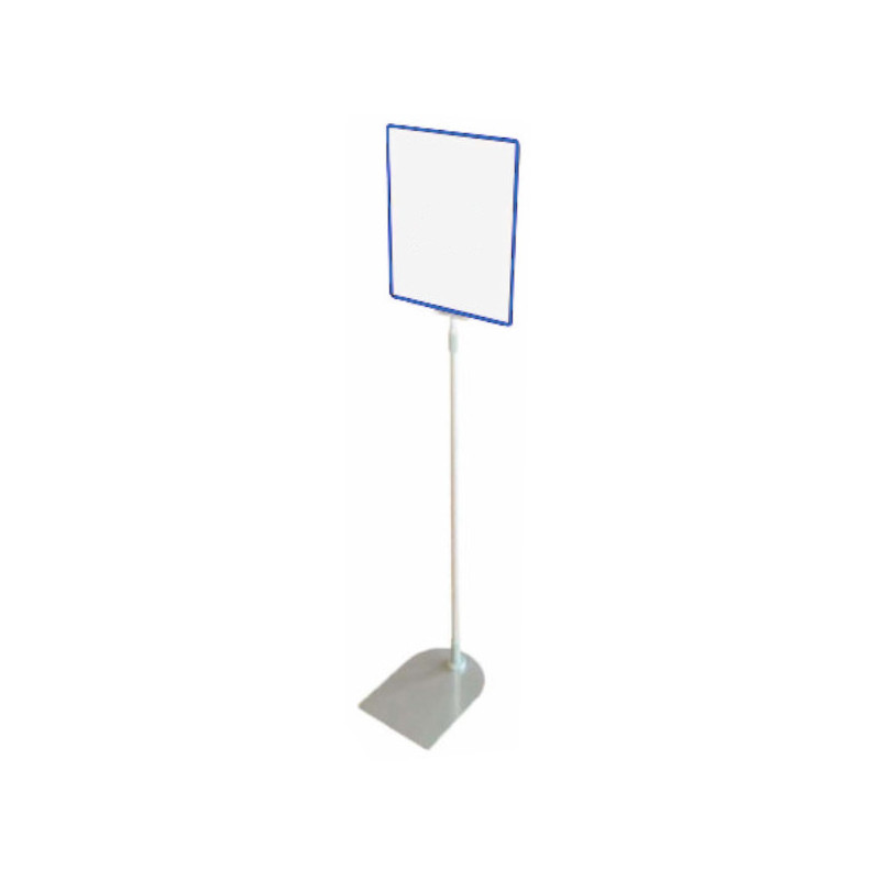 Support PLV sur pied au format A4 bleu