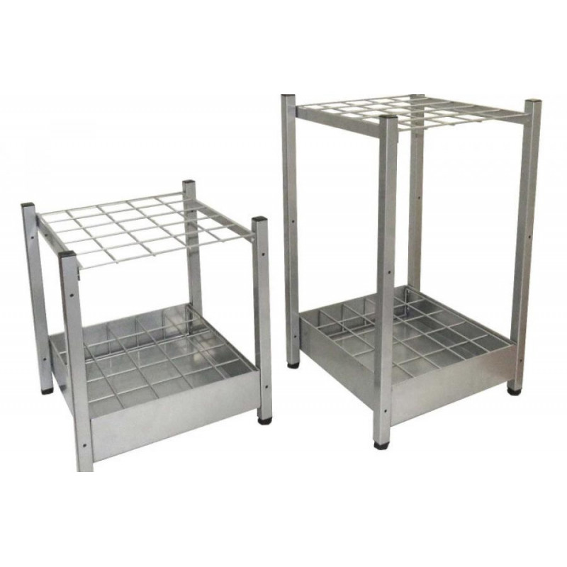 Présentoir metal vertical carré 450 x 450 pour produit spécifique comme des manches en bois