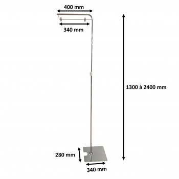 Potence porte affiche réglable Dimensions