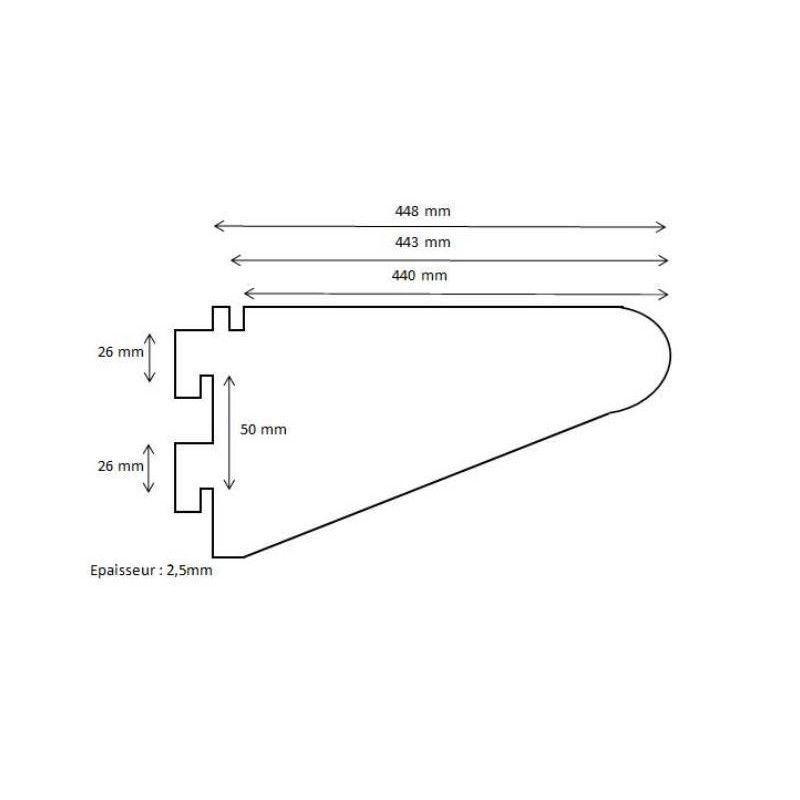 Tablette de gondole profondeur 300 mm - Longueur 700 mm - Achat/Vente Kit Tablettes - Boutique