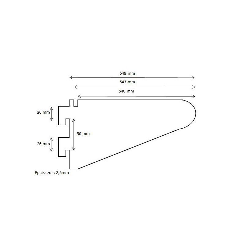 Tablette de gondole profondeur 300 mm - Longueur 700 mm - Achat/Vente Kit Tablettes - Boutique