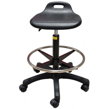 Tabouret a roulette polyuréthane vu de face