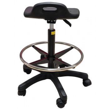Tabouret a roulette polyuréthane vu de derrière