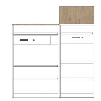 Ilot d'accueil mono poste pour servir vos client dans les commerces, pharmacies et officines Ilot d'accueil mono poste pour servir vos client dans les commerces, pharmacies et officines