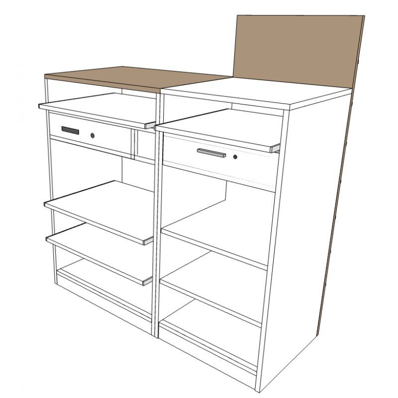 Ilot d'accueil mono poste pour servir vos client dans les commerces, pharmacies et officines Ilot d'accueil mono poste pour servir vos client dans les commerces, pharmacies et officines