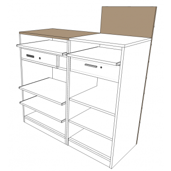 Ilot d'accueil mono poste pour servir vos client dans les commerces, pharmacies et officines Ilot d'accueil mono poste pour servir vos client dans les commerces, pharmacies et officines