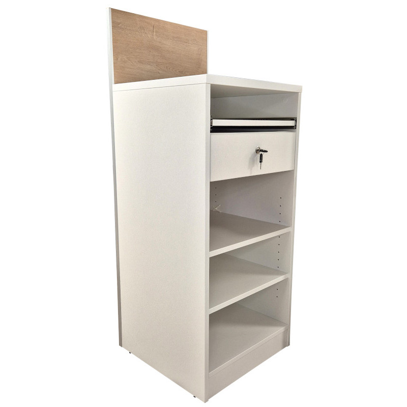 Ilot d'accueil mono poste pour servir vos client dans les commerces, pharmacies et officines