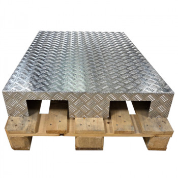 Couvre palette europe en bois de metal en aluminium a damier