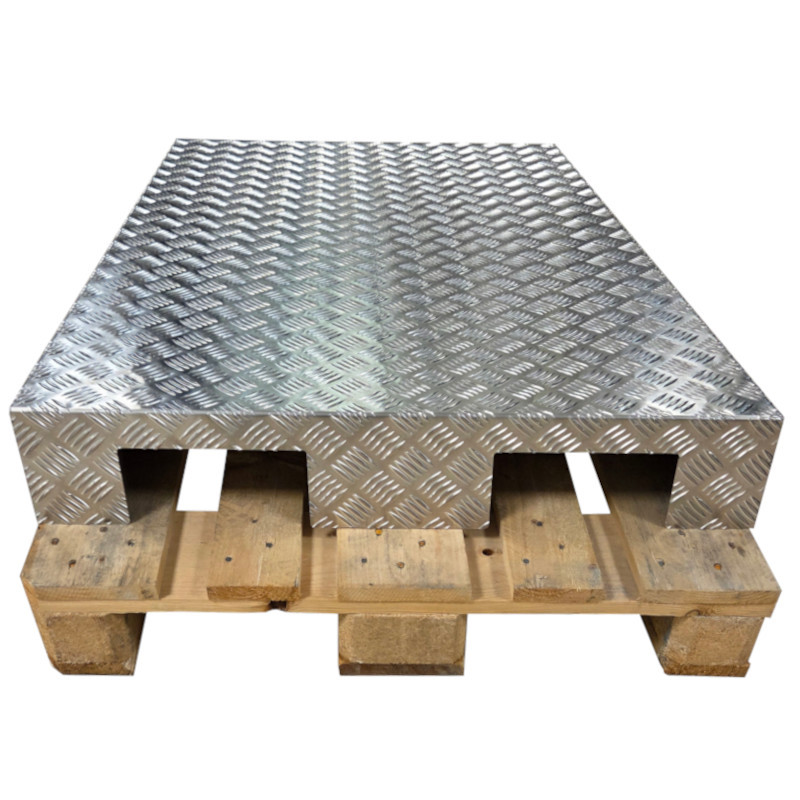 Couvre palette europe en bois de metal en aluminium a damier