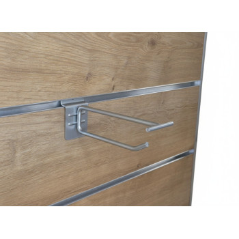 Broche simple fil pour panneau rainuré de couleur aluminium avec Porte Etiquette