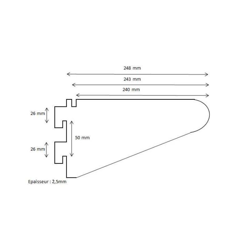 Equerre de tablette longueur 300 mm, Vente Les Tablettes pour Gondole - Equipement et Rayonnage
