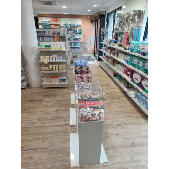 Mobilier pharmacie avec bac a fouille plexi