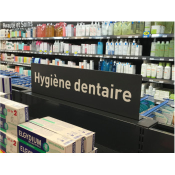 Equerre PLV a poser sur un meuble ou une gondole centrale