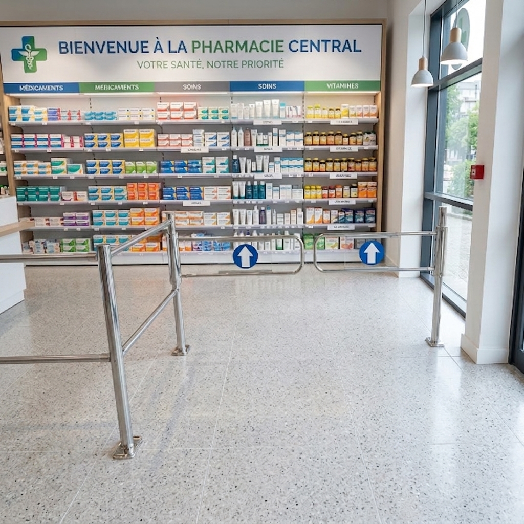 Exemple de réalisation portillon et barre et poteau inox